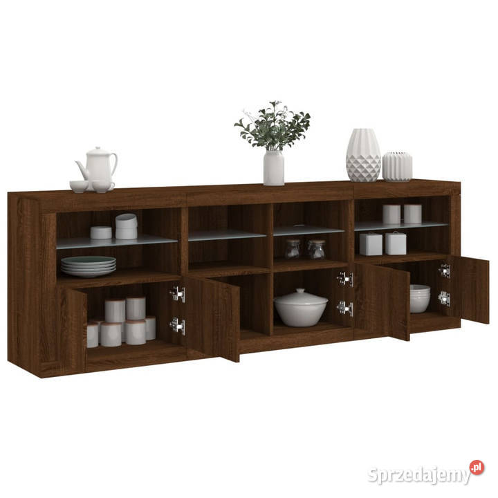 Szafka z oświetleniem LED brązowy dąb 202x37x67 Warszawa