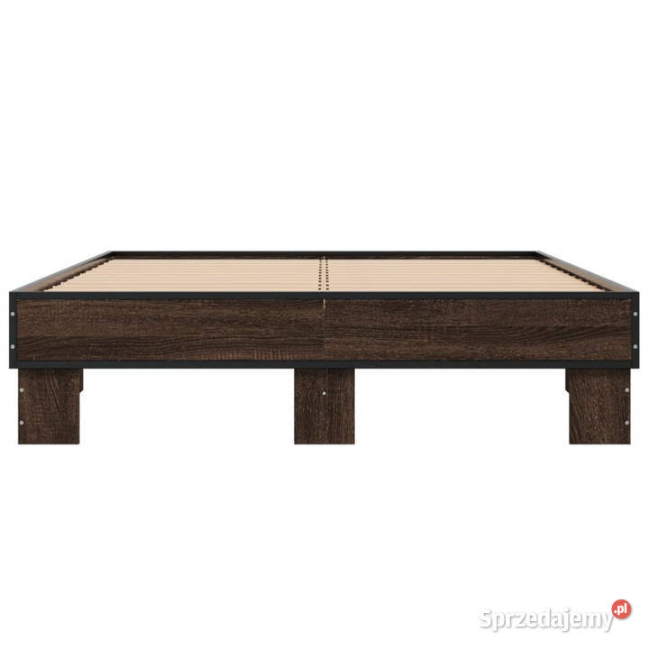 Rama łóżka brązowy dąb materiał drewnopochodny 143cm Dom i Ogród