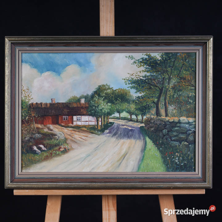 ARTexpert Skandynawski Pejzaż Wiejski Obraz sprzedam