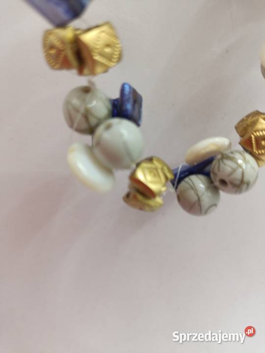 Korale naszyjnik różne elementy w kolorach złota lubelskie Zamość