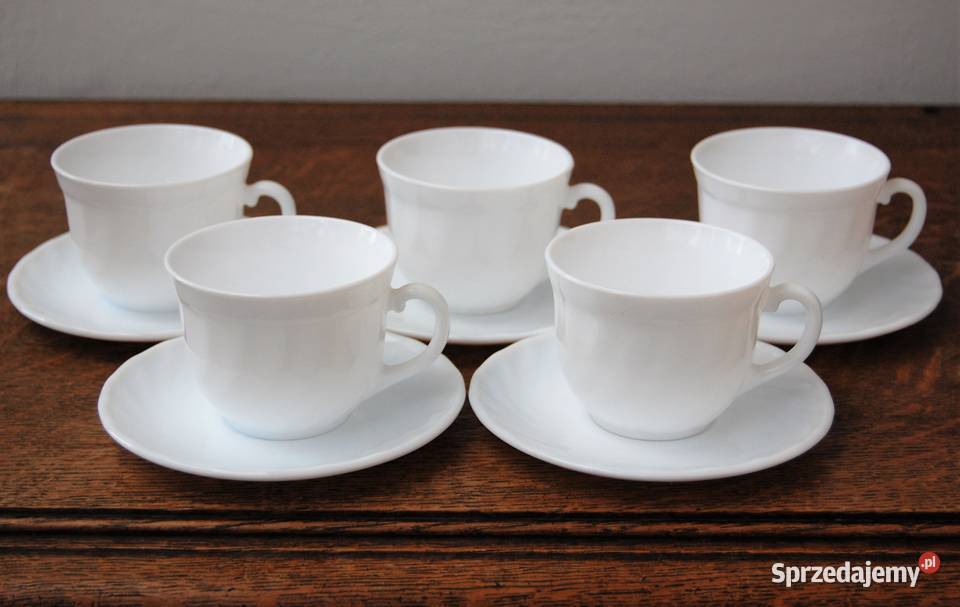 Filiżanki Arcopal Francja 200 ml 5 białe szkło