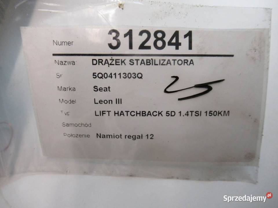 DRĄŻEK STABILIZATORA SEAT LEON III 5Q0411303Q Części samochodowe