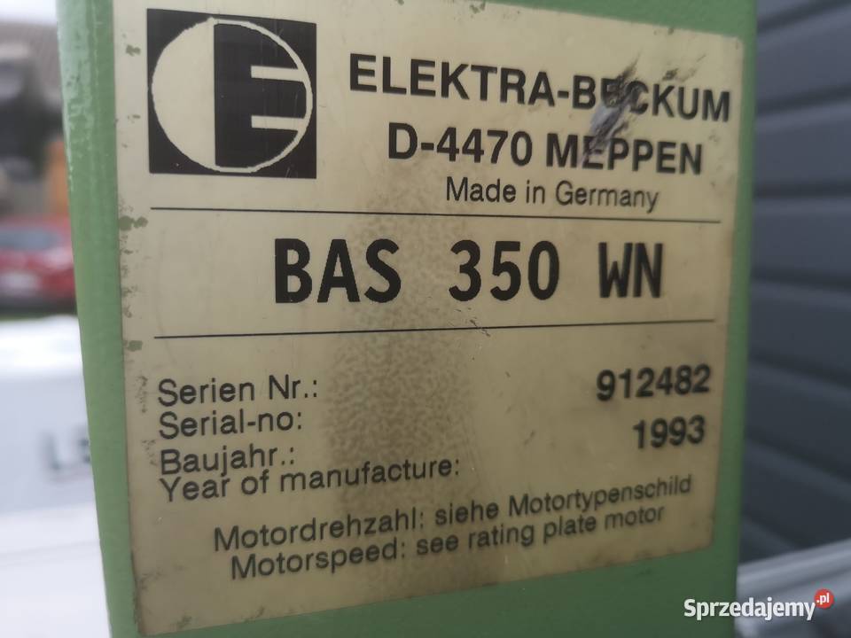 Piła Taśmowa Elektra Beckum BAS 350 Piły taśmowe Zbuczyn sprzedam