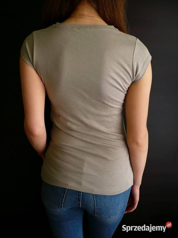 beżowa koszulka tshirt smile 140 wzór napis Bluzki, koszulki i kaftaniki Toruń