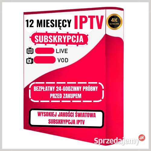 Premium 12-miesięczna subskrypcja IPTV Wysoka jakość