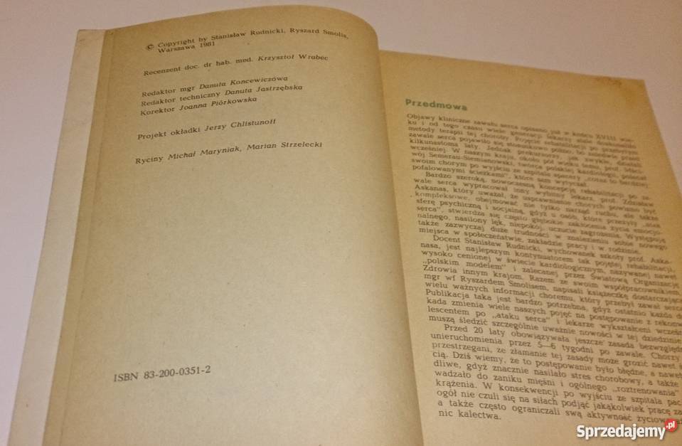 Rudnicki Smolis Rehabilitacja fizyczna zawale Rok wydania 1981 śląskie Rogoźnik
