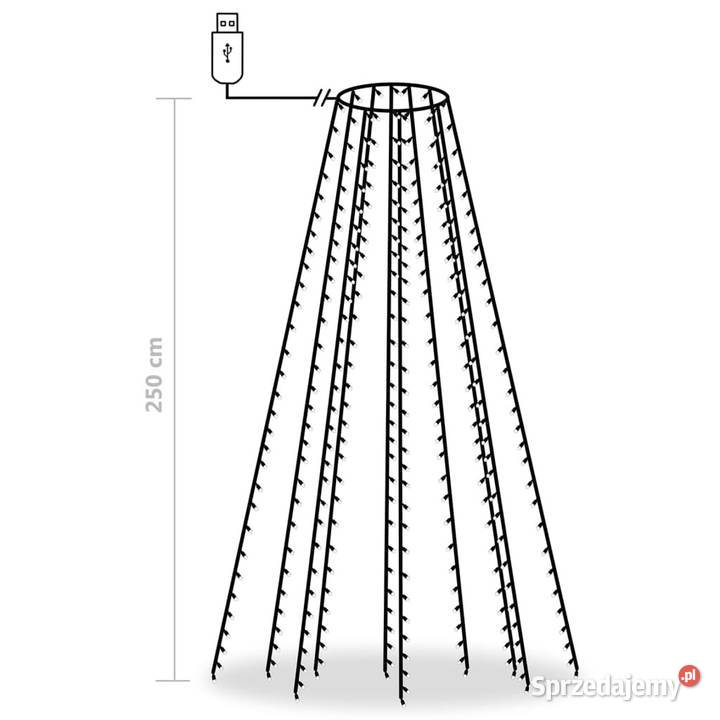 Siatka lampek choinkowych 250 niebieskich LED