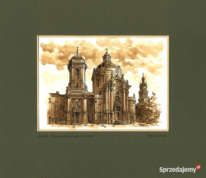 Grafika Lwów Kościół Dominikanów mazowieckie Warszawa