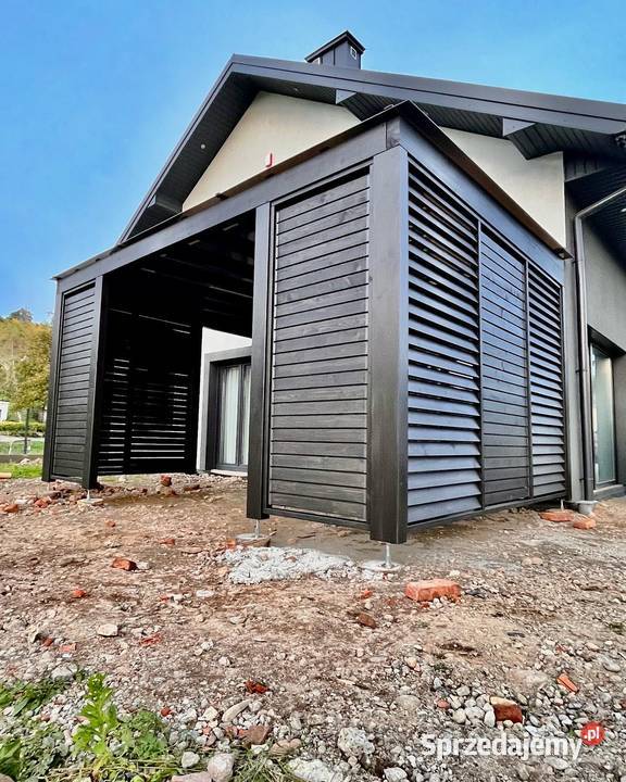 Ruchome żaluzje drewniane ruchome deseczki Architektura ogrodowa podkarpackie Pilzno