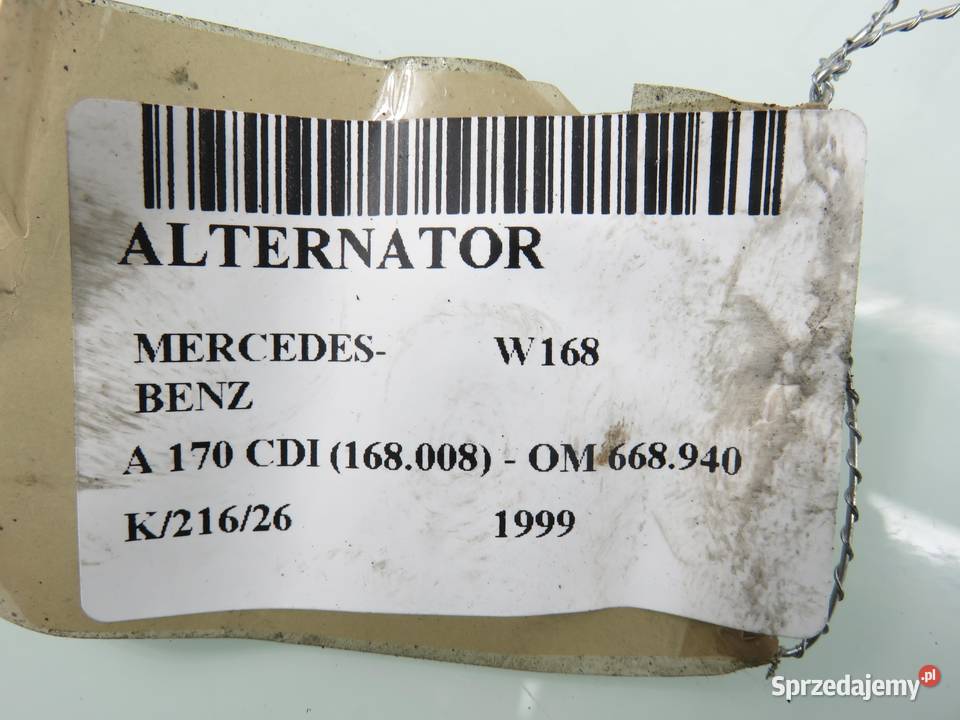 ALTERNATOR MERCEDESBENZ W168 17 CDI 90
