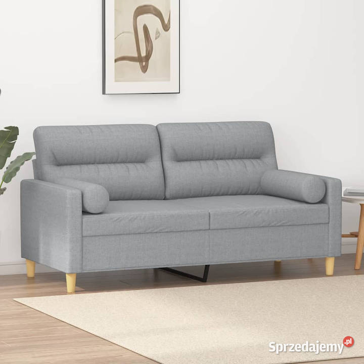 2osobowa sofa z poduszkami jasnoszara 140 Warszawa
