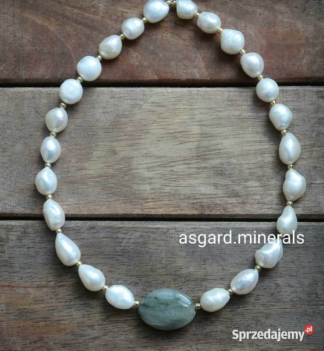 Naszyjnik amulet równowagi duże perły naturalne Naszyjniki wielkopolskie sprzedam