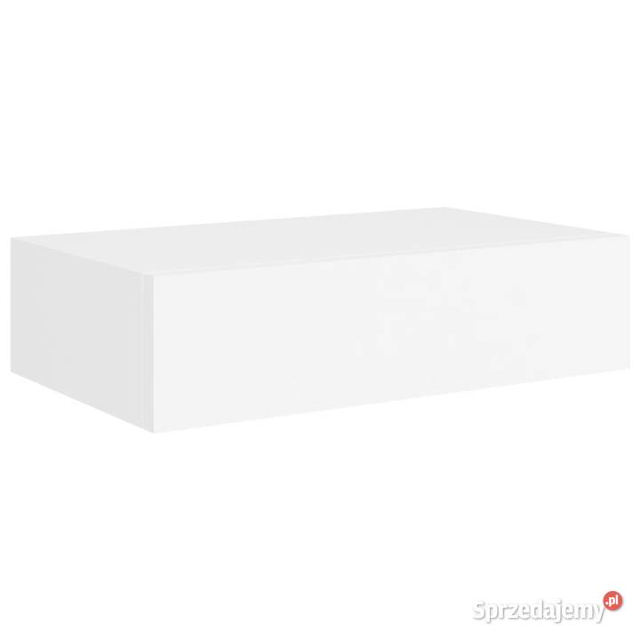 Półki ścienne z szufladą 2 białe 40 x 235 x 10 Półki mazowieckie Warszawa
