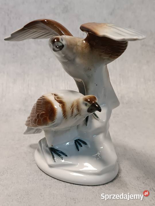 Porcelanowa Kolekcjonerska figura Para Ptaków Dobrzany