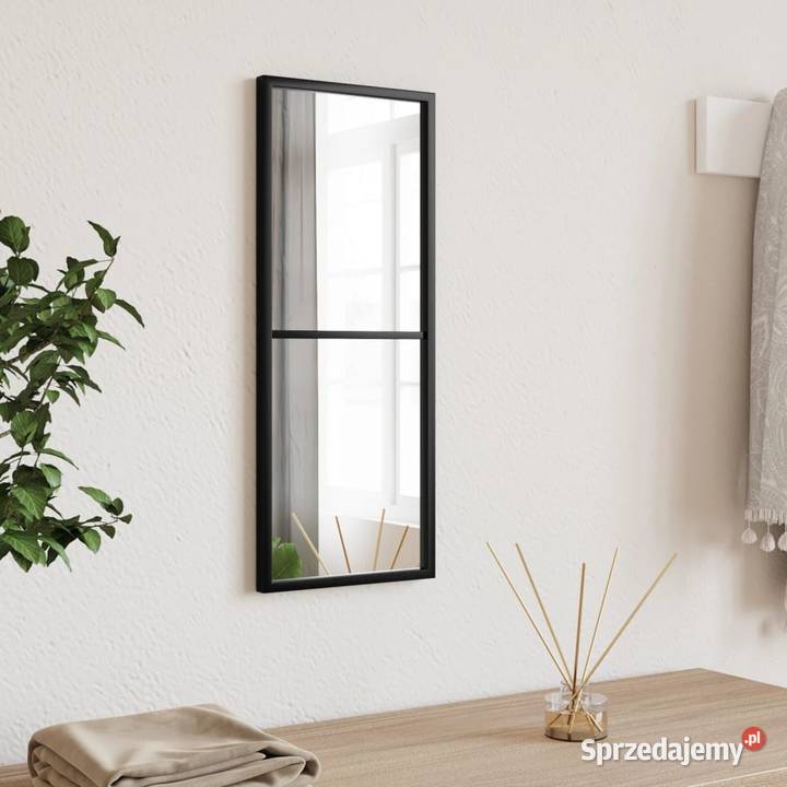vidaXL Lustro ścienne czarne 20x50 prostokątne Lustra Warszawa