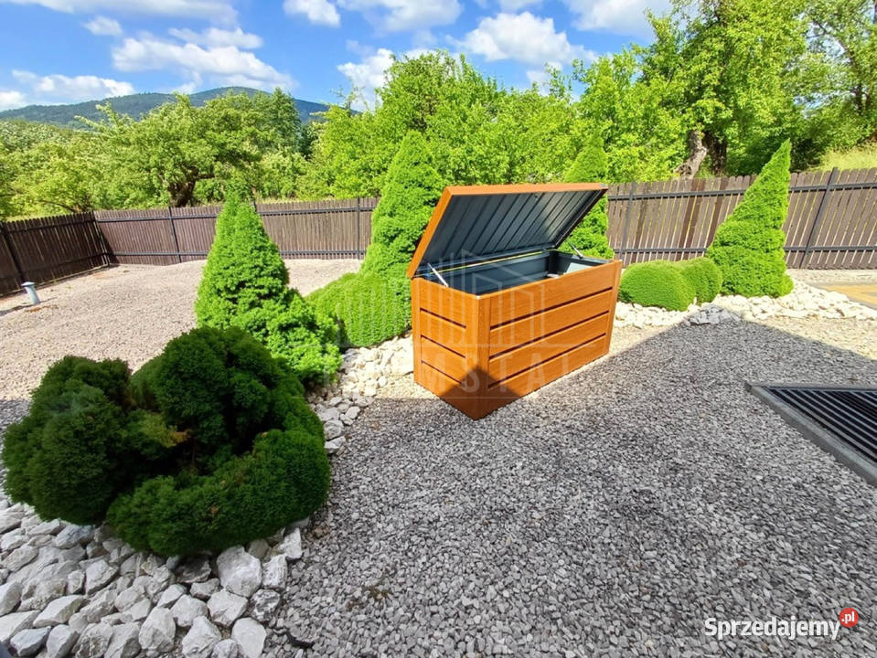 Skrzynia ogrodowa metalowa kufer 150x60x70 złoty mazowieckie Ciechanów