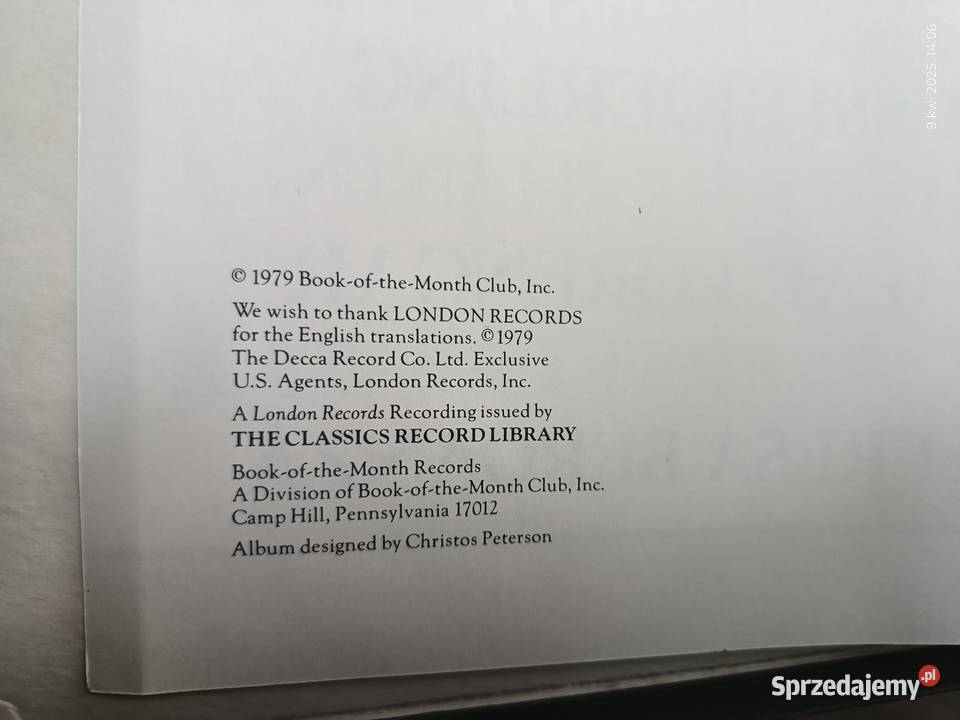 3 płytowy album winylowy A Grand Opera Gala Wronki