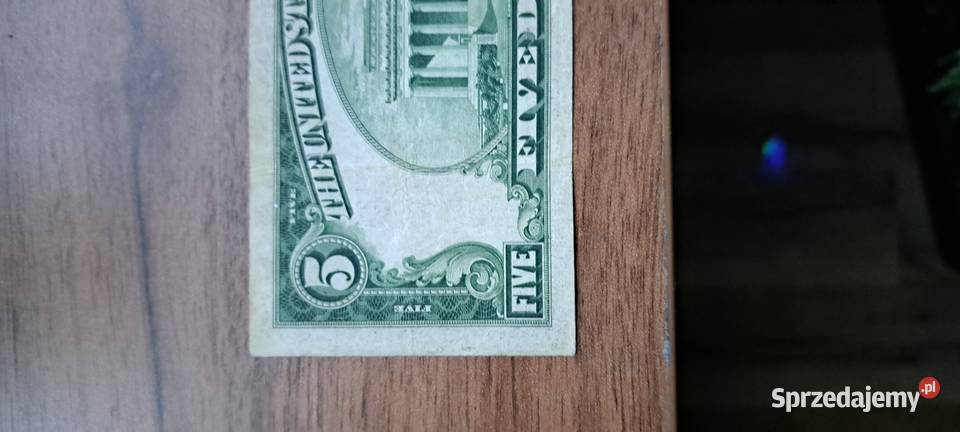 banknot pięć dolarów 1934 roku żółta pieczątka Warszawa