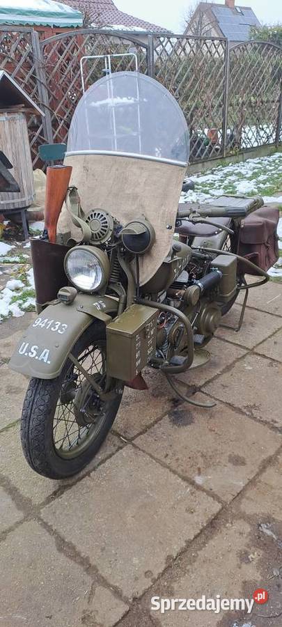 ładnie odrestaurowany harley davidson wla zielony Harley-Davidson Kluczbork