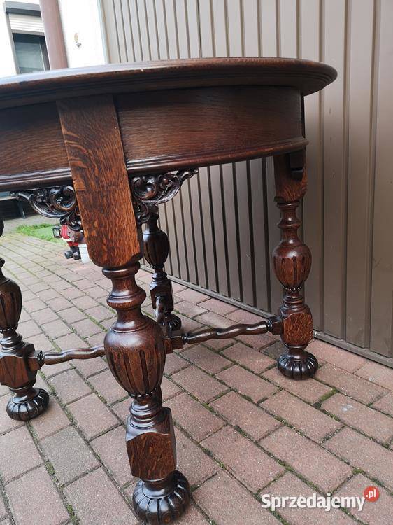 Stół Dębowy Okrągły 99 Unikat Zgrabny Stary Swarzędz sprzedam