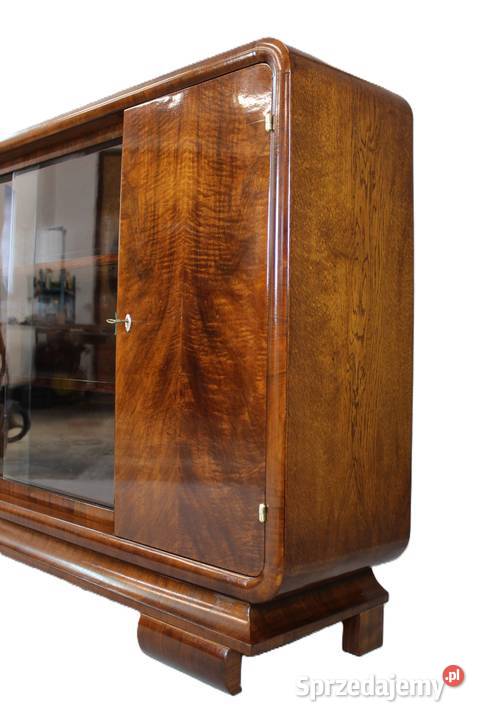 Niska biblioteka art deco w orzechu renowacji Bydgoszcz sprzedam