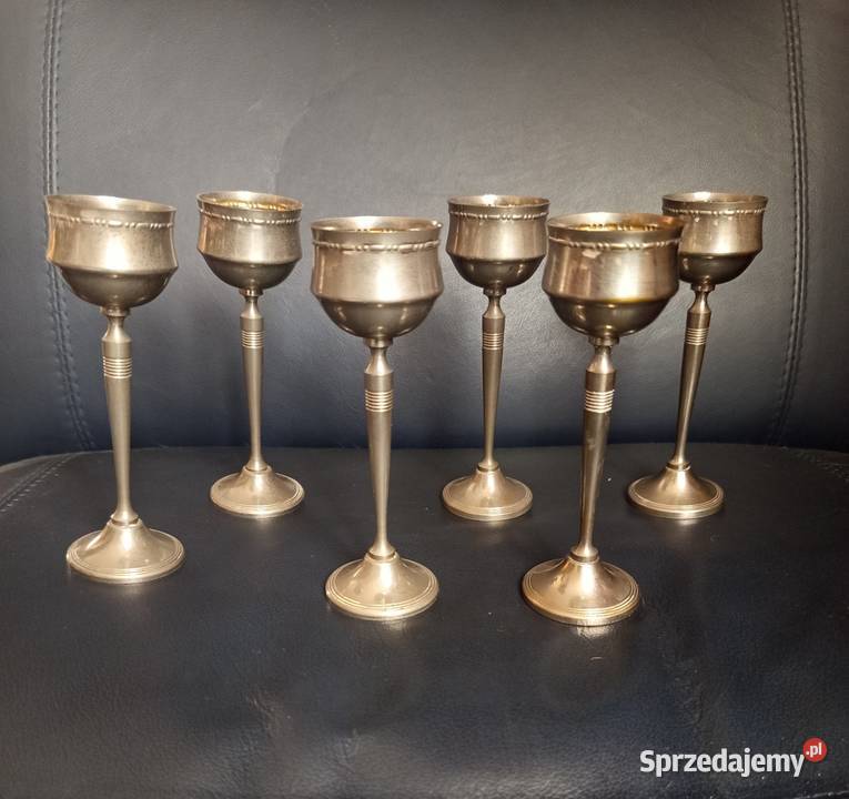 Kieliszki platerowane kpl 6 sztuk
