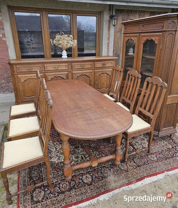 Jadalnia stół 6 krzeseł komoda witryna łódzkie Brójce