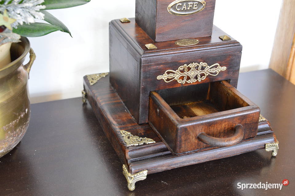 dębowy duży MŁYNEK do kawy niemiecki b stary Jastrzębie-Zdrój