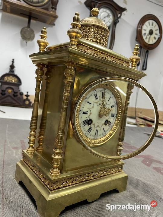 Piękny francuski zegar z mojej kolekcji sprawny Antyki Ostróda
