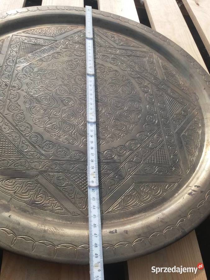 mosiądz taca średnica 50 Antyki, Sztuka, Kolekcje śląskie