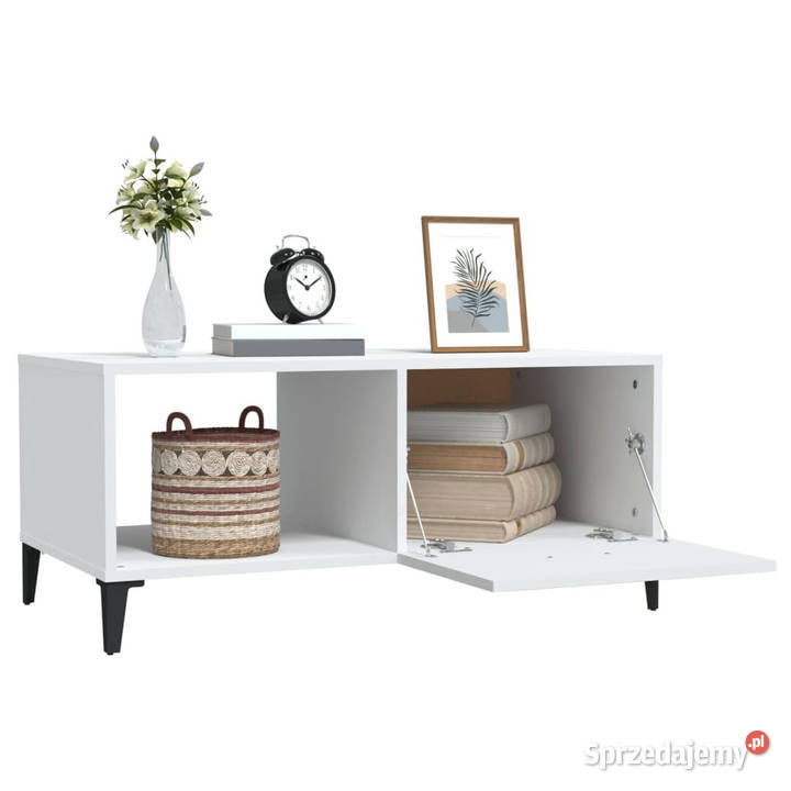 Stolik kawowy biały 90x50x40 materiał Warszawa