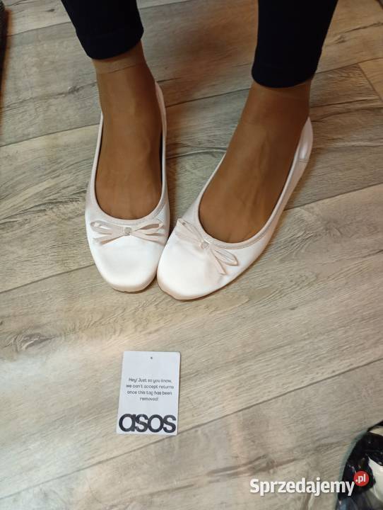 43 ASOS Kremowe białe baleriny wieczorowe z małopolskie Kraków