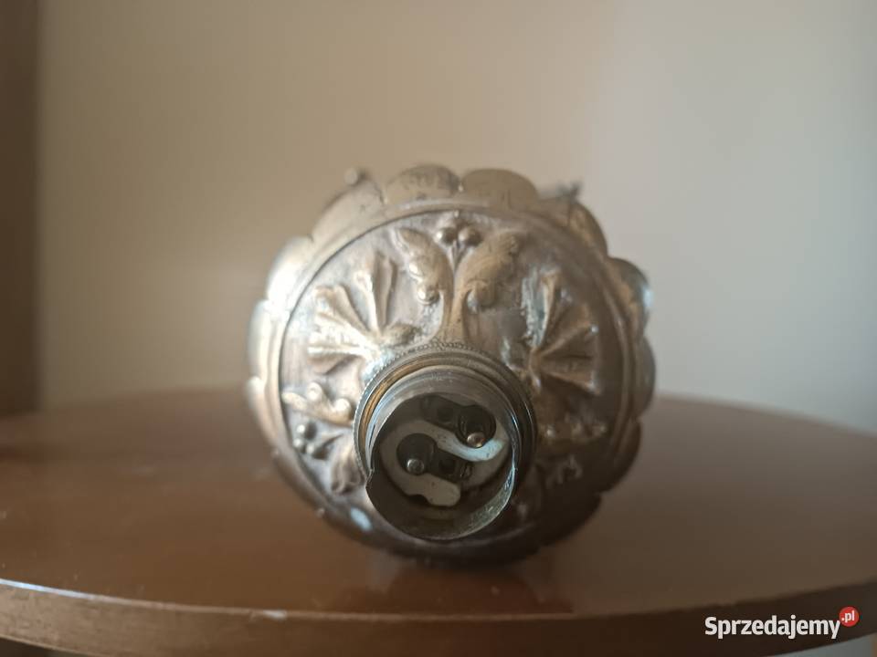 Lampa noga porcelana brąz Chiny wielkopolskie