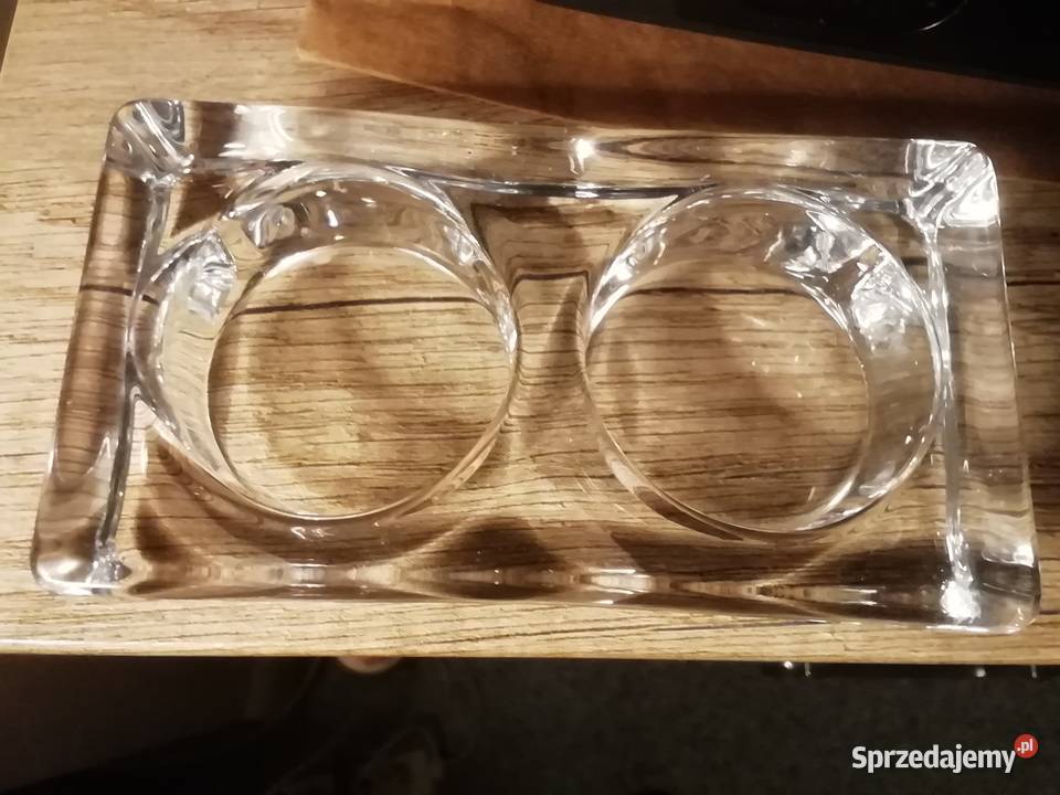 Świecznik podwójny szklany tealight