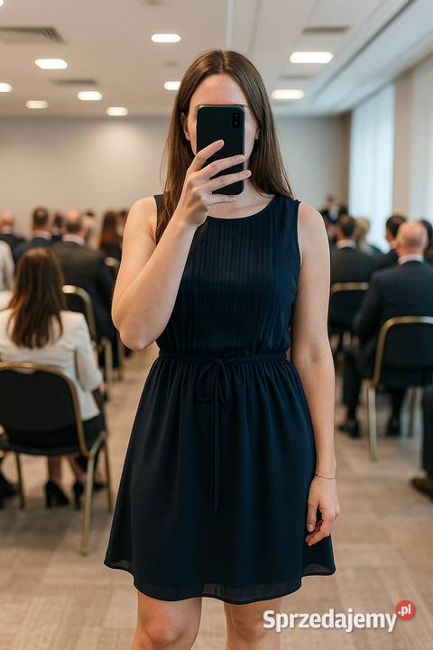 Piekna sukienka z żorżety na podszewce r40 z Rozmiar 40(L) Warszawa