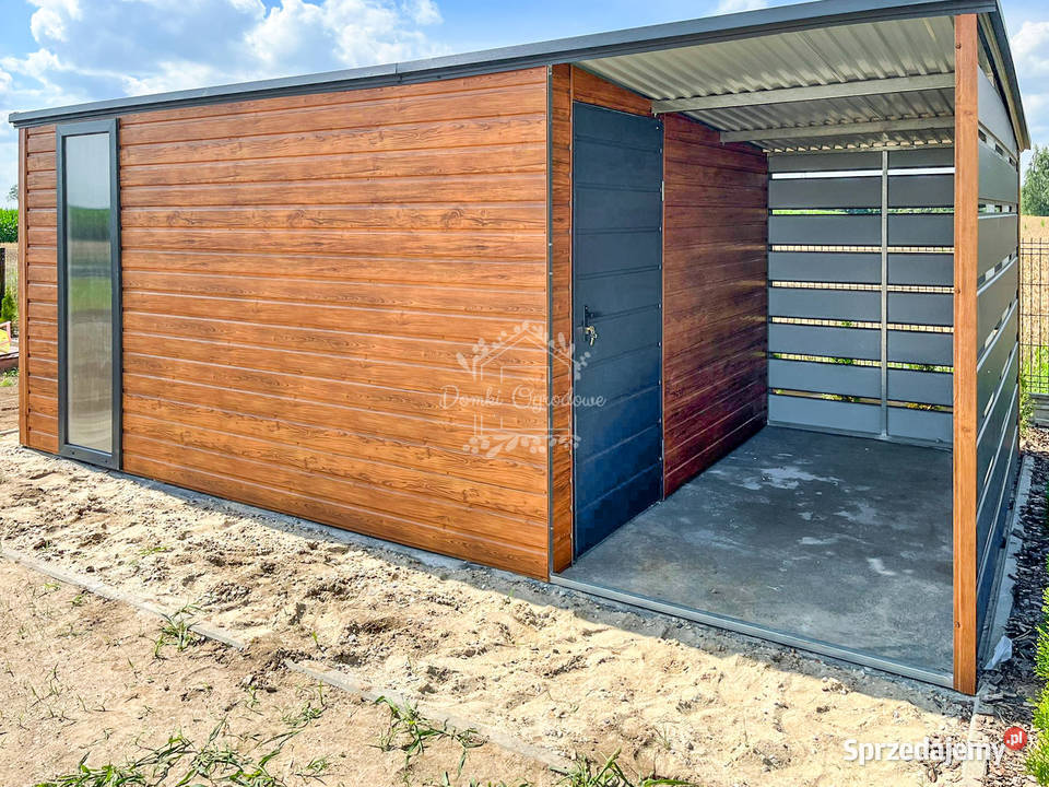 Schowek domek ogrodowy 4x3m wiata 2m jasny