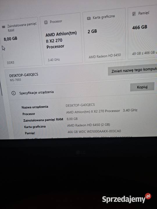 Sprzedam asus komputer stacjonarny Hrubieszów