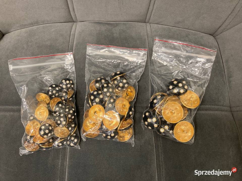 Nowe guziki kryształy Swarovski czarne złote podkarpackie Nisko