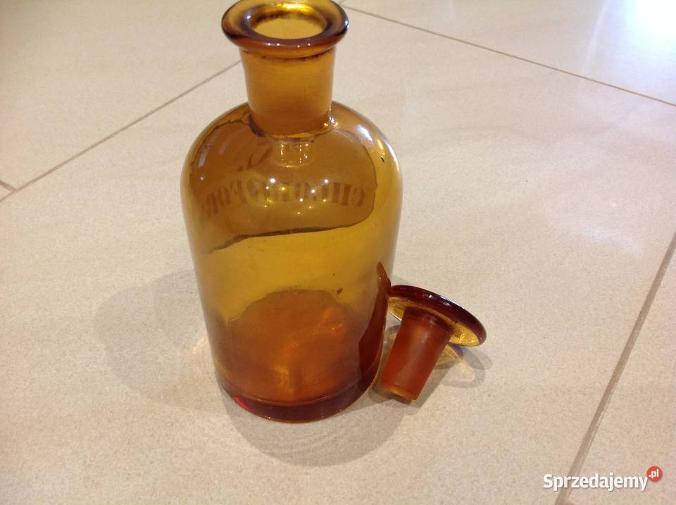 Stara Butelka Szklana Apteczna Sygnowana Szkło Nowa Sól