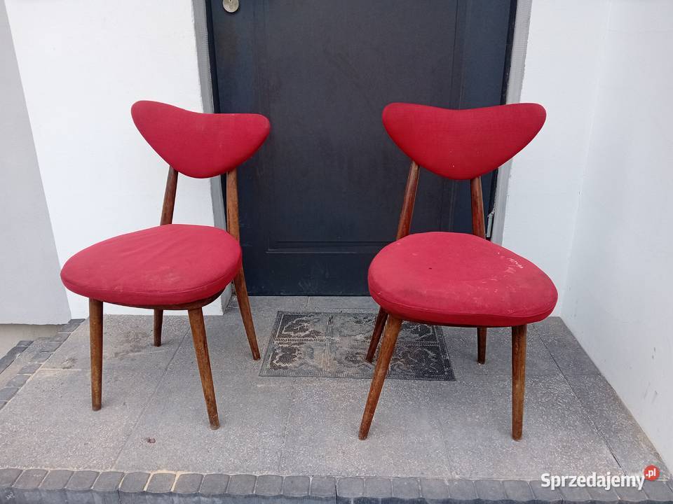 Krzesła Serduszka Prl Maluszyn sprzedam