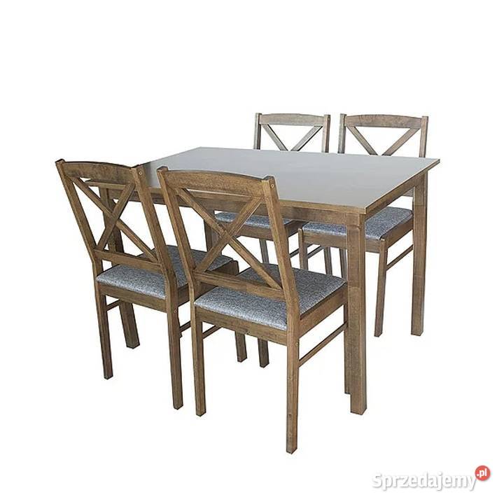 Zestaw mebli z drewna do kuchni i salonu stół I 4 krzesła