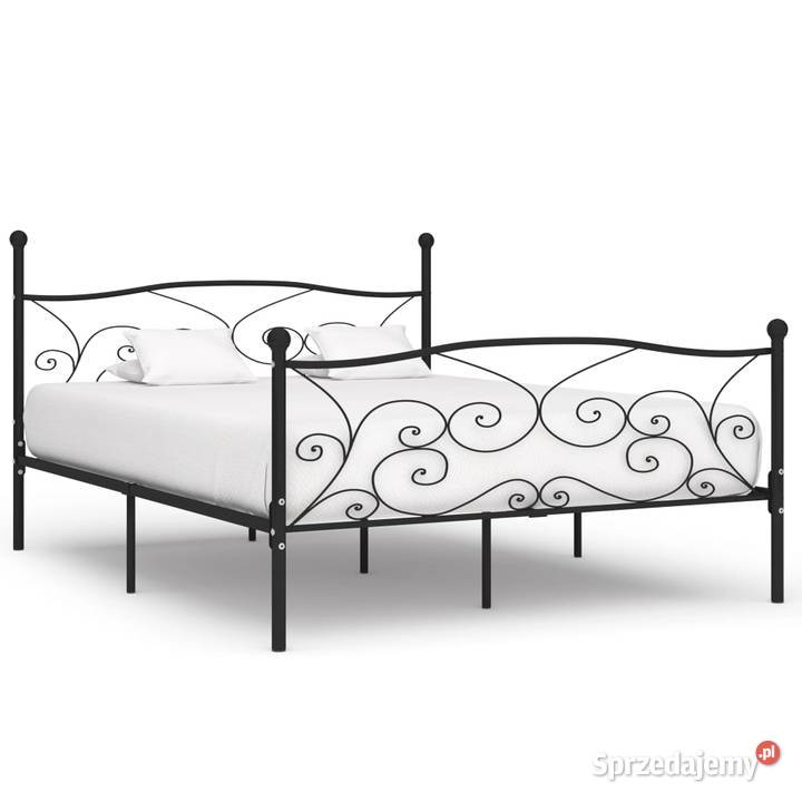 vidaXL Rama łóżka ze stelażem z listw czarna Ramy i stelaże Warszawa sprzedam