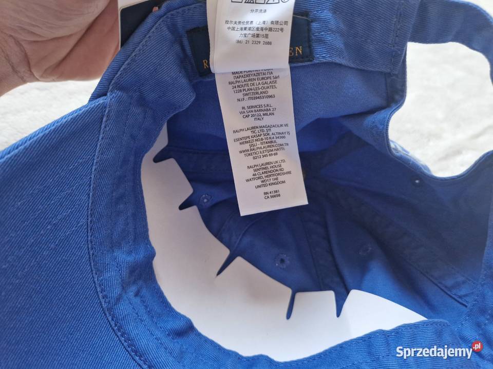 Nowa niebieska czapka z daszkiem Polo Ralph Bibice