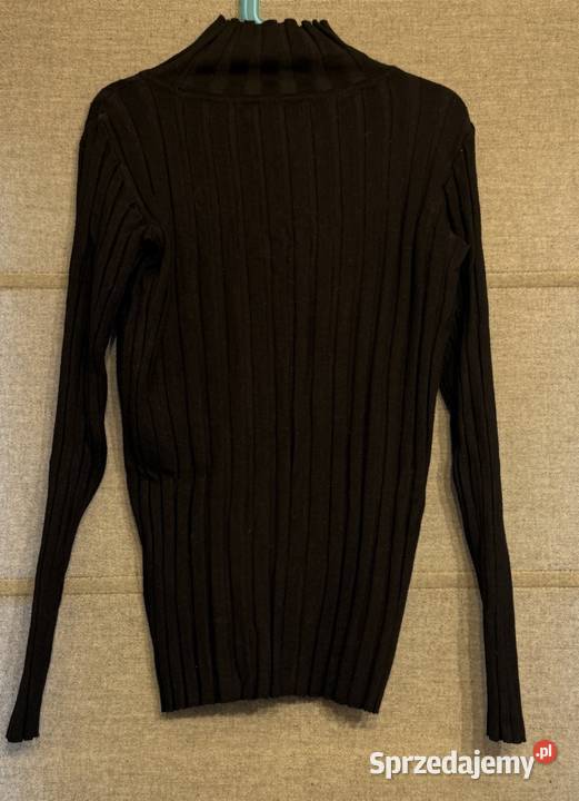 Dziewczęcy czarny sweter w prążki Reserved Żyrardów