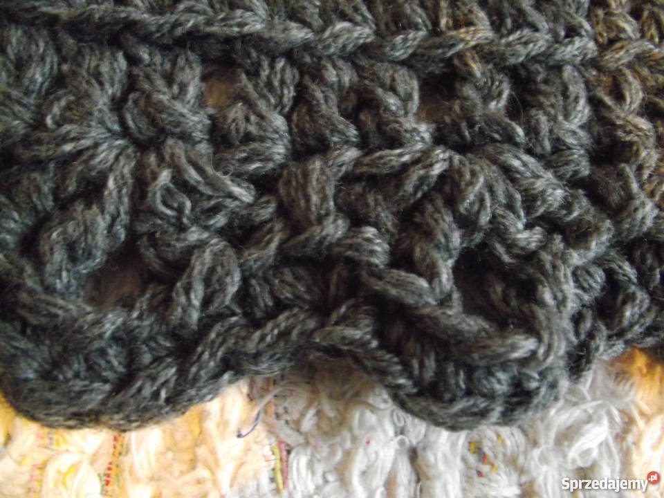 OWALNY POPIELATO SZARY WEŁNIANY DYWANIK Dywany i wykładziny