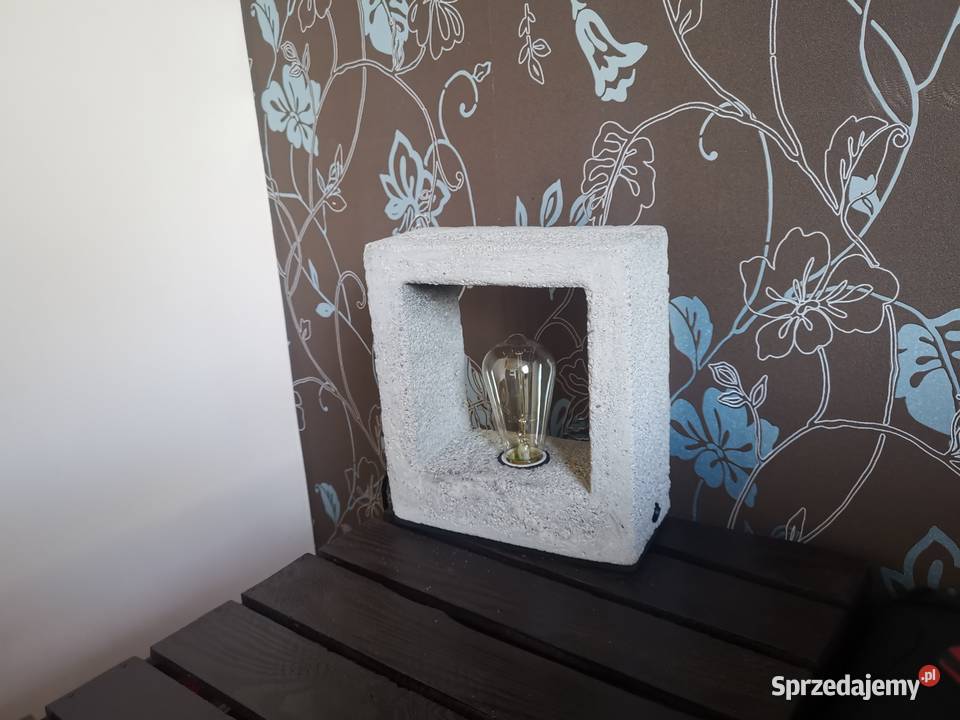LAMPA nocna INDUSTRIALNA z betonu z żarówką Gdańsk