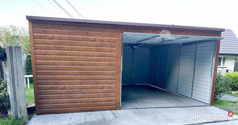 GARAŻ BLASZANY 5M X 6M POZIOM SPAD TYŁ BRAMA Łapanów