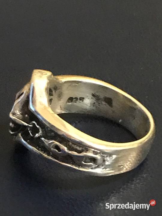 Pierścień srebrny pr 925 z symboliką czaszki z Warszawa sprzedam