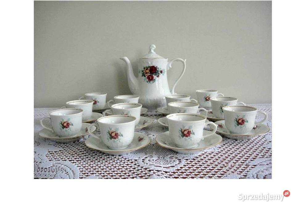 serwis herbaciany kawowy porcelanowy dzbanek Kielce