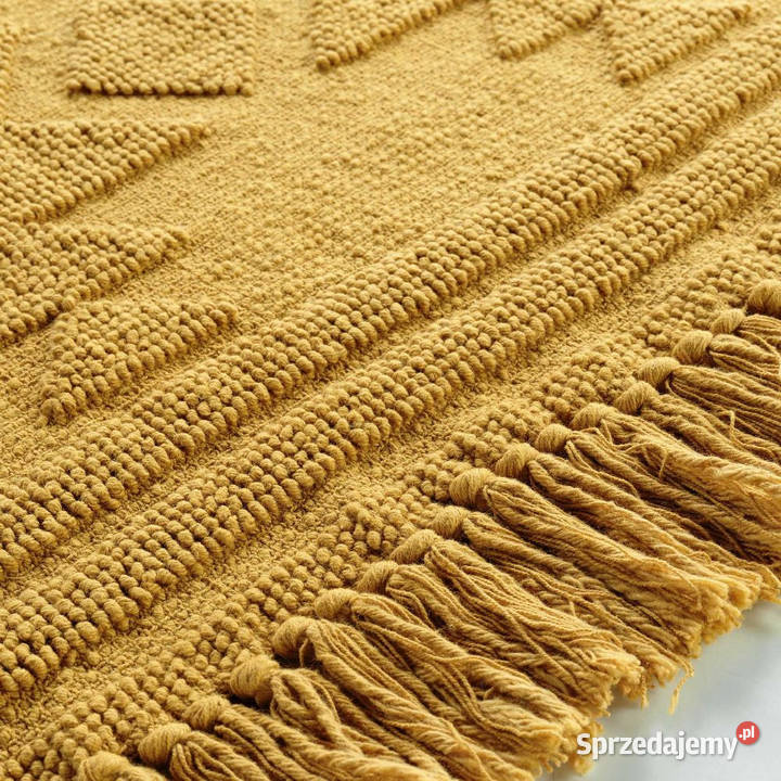 Dywan dywanik bawełniany 60 x 90 ochra odcienie żółtego Dywany i wykładziny Kanie